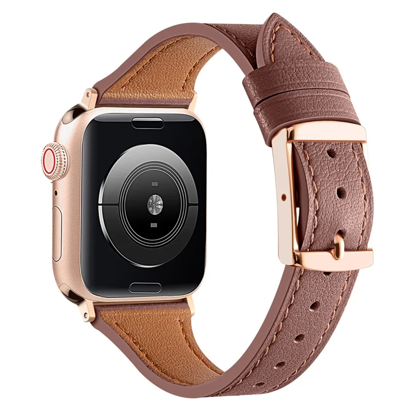 Watch Strap for Apple Watch Series 11 10 42mm / 9 8 7 41mm / SE3 SE2 SE 6 5 4 40mm / 3 2 1 38mm Genuine Leather Band - Brown