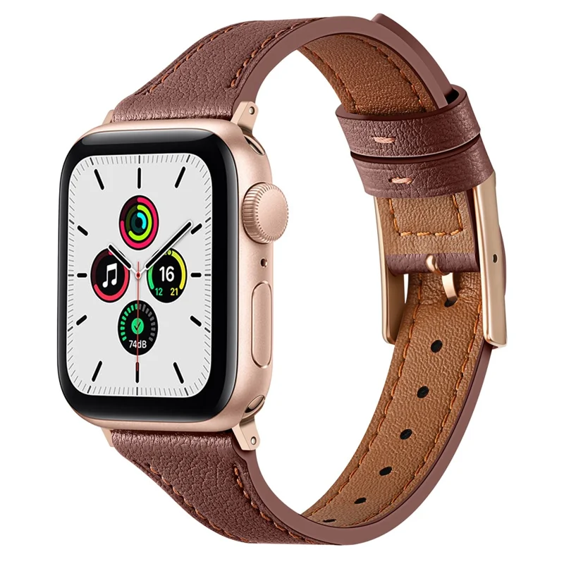 Watch Strap for Apple Watch Series 11 10 42mm / 9 8 7 41mm / SE3 SE2 SE 6 5 4 40mm / 3 2 1 38mm Genuine Leather Band - Brown