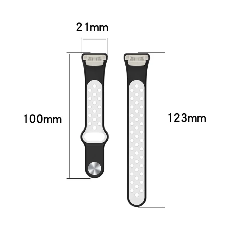 Pour Huawei Band 6 / Honor Band 6 Bracelet de montre en silicone bicolore Sangle de poignet réglable de rechange - Noir / Gris