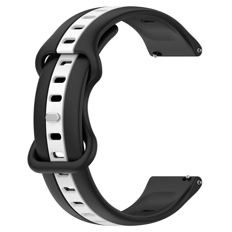 Silicone Watch Band for Samsung Galaxy Watch3 41mm 45mm / Huawei Watch GT 42mm 46mm , Dual-Color 22mm Sport Strap Replacement - Black / White
