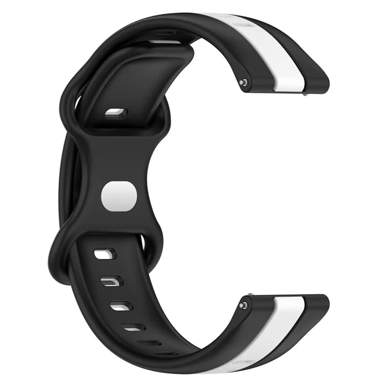 Silicone Watch Band for Samsung Galaxy Watch3 41mm 45mm / Huawei Watch GT 42mm 46mm , Dual-Color 22mm Sport Strap Replacement - Black / White