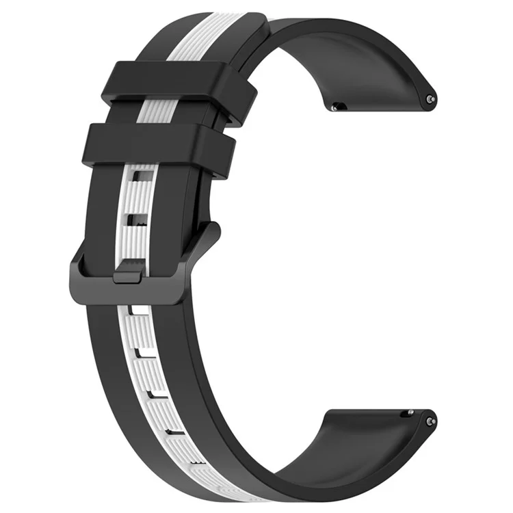 For Huawei Watch GT 3 42mm / Watch GT 2 42mm Silicone Watch Band Width 20mm Dual Color Soft Strap - Black / White