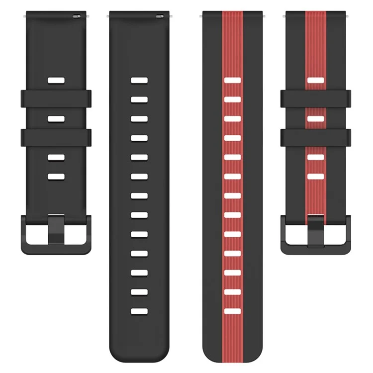 Sport Bands for Huawei Watch GT 3 SE / Watch GT 42mm 46mm , Dual Color 22mm Watch Band Breathable Soft Silicone Strap - Black / Red