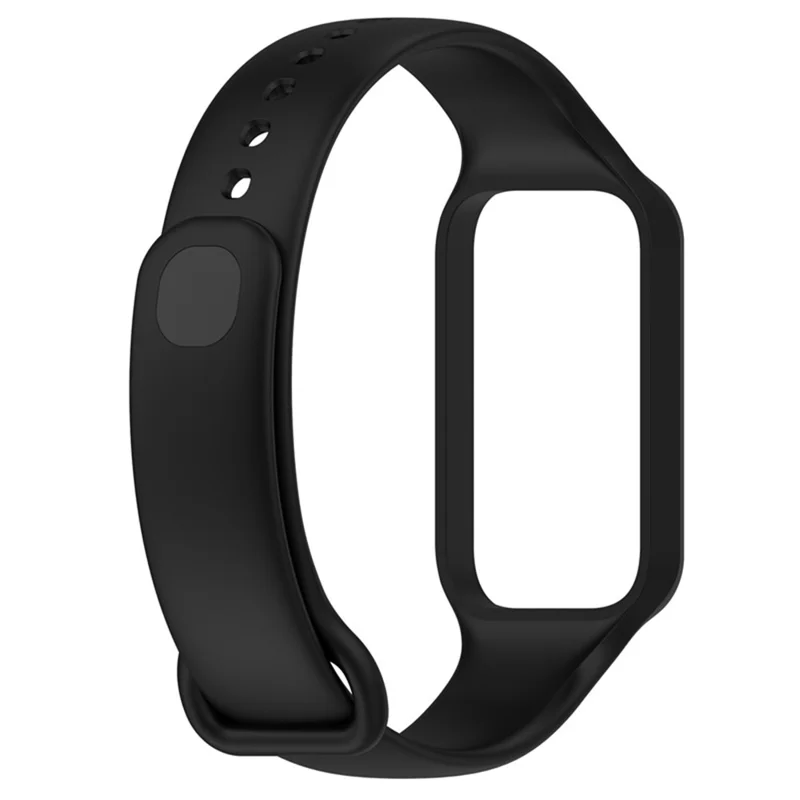Silicone Watch Strap for Redmi Band 2 Integrate Soft Band Case Quick Release Watchband - Black