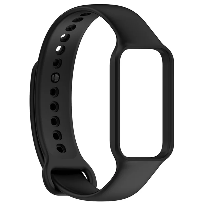 Silicone Watch Strap for Redmi Band 2 Integrate Soft Band Case Quick Release Watchband - Black