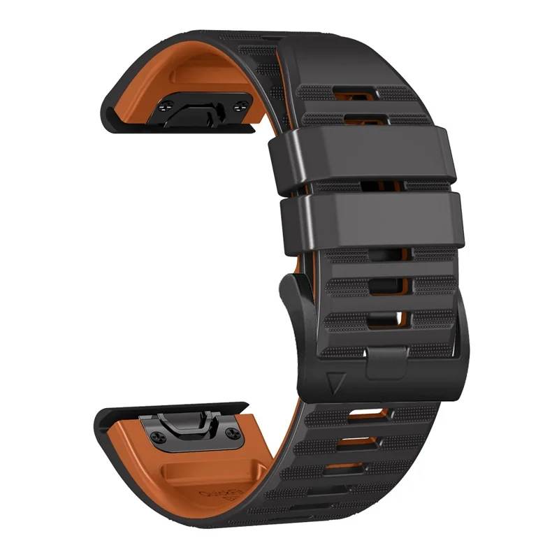 For Garmin Descent G1 / Instinct 2 Dual Color Silicone Wrist Band Adjustable Replacement Watch Strap - Black / Brown