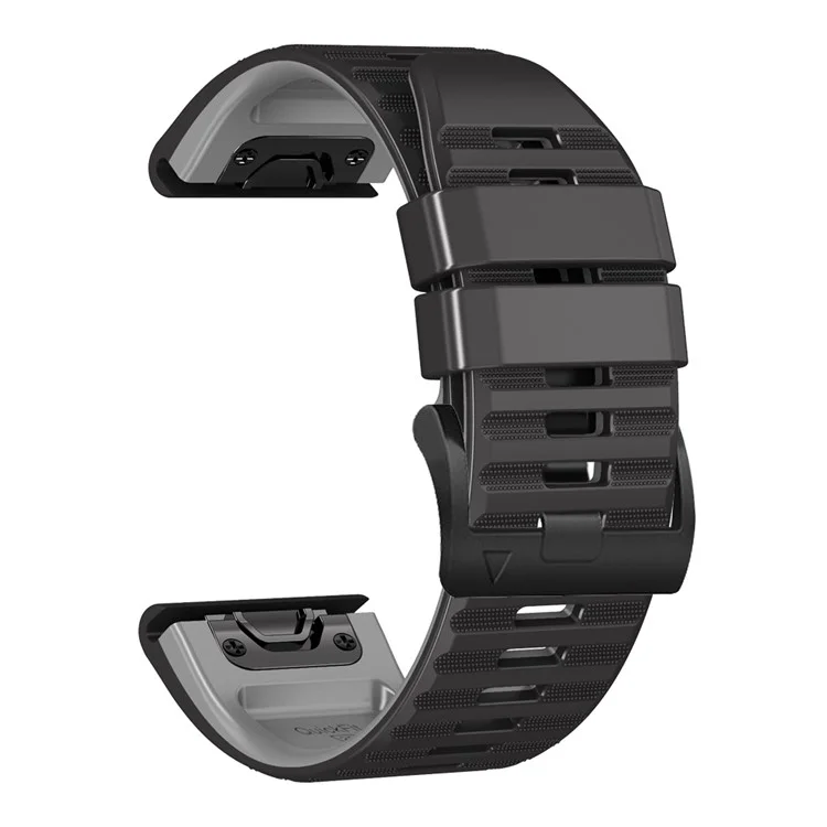 Для Garmin Tactix Delta / Enduro Горизонтальные полосы Силиконовый сменный ремешок для часов, регулируемый браслет - черный / серый