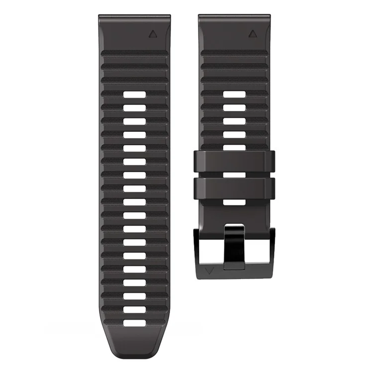 Для Garmin Tactix Delta / Enduro Горизонтальные полосы Силиконовый сменный ремешок для часов, регулируемый браслет - черный / серый