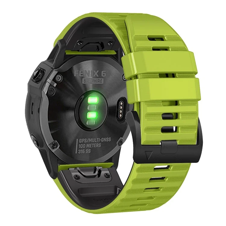 For Garmin Tactix Delta / Enduro Horizontal Stripes Silicone Replacement Watch Strap Adjustable Wrist Band - Green / Black