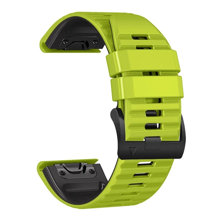 For Garmin Tactix Delta / Enduro Horizontal Stripes Silicone Replacement Watch Strap Adjustable Wrist Band - Green / Black