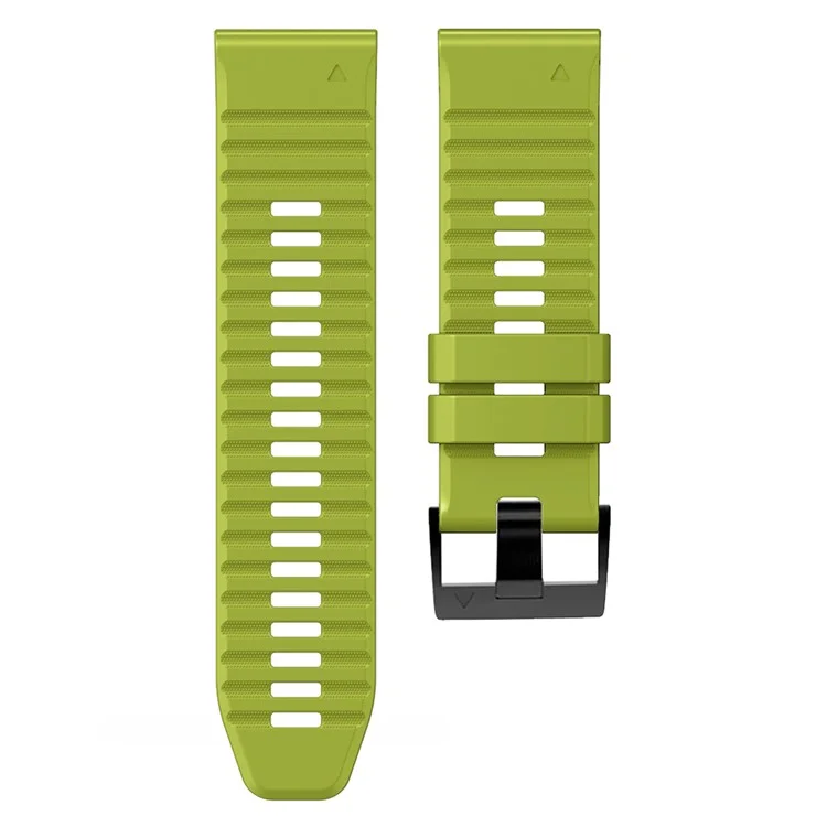 For Garmin Tactix Delta / Enduro Horizontal Stripes Silicone Replacement Watch Strap Adjustable Wrist Band - Green / Black