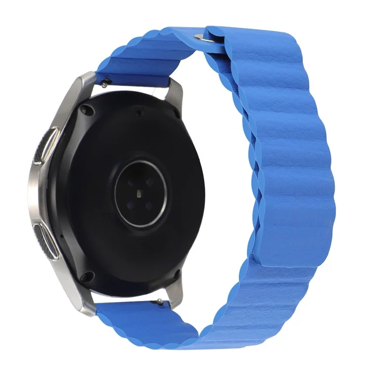 Para Huami Amazfit GTS 4 / GTS 4 Mini / GTS 3 Correa de reloj de cuero genuino magnético de 20 mm - Azul