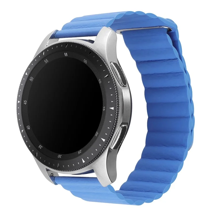 Para Huami Amazfit GTS 4 / GTS 4 Mini / GTS 3 Correa de reloj de cuero genuino magnético de 20 mm - Azul