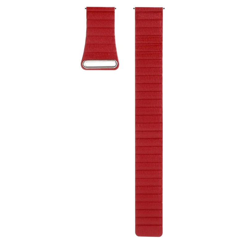 For COROS Apex 46mm / Apex Pro / TicWatch Pro 3 Replacement Genuine Leather Magnetic Strap 22mm Universal Smartwatch Band - Red
