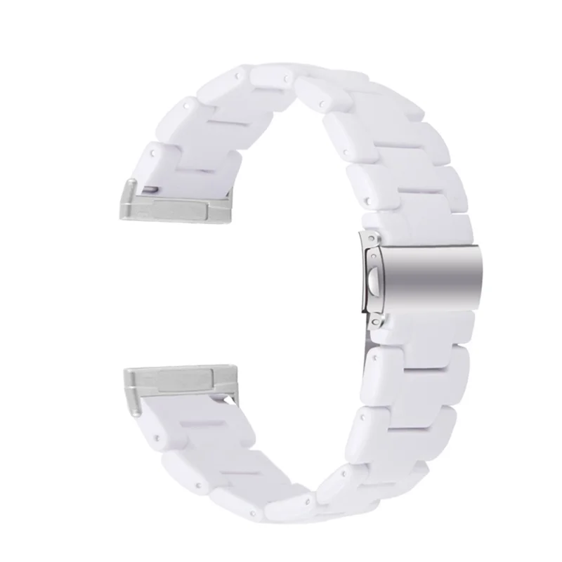 Resin Band for Fitbit Versa 4 / Sense 2 , 20mm Lightweight Watch Strap Bracelet with Stainless Steel Buckle - White