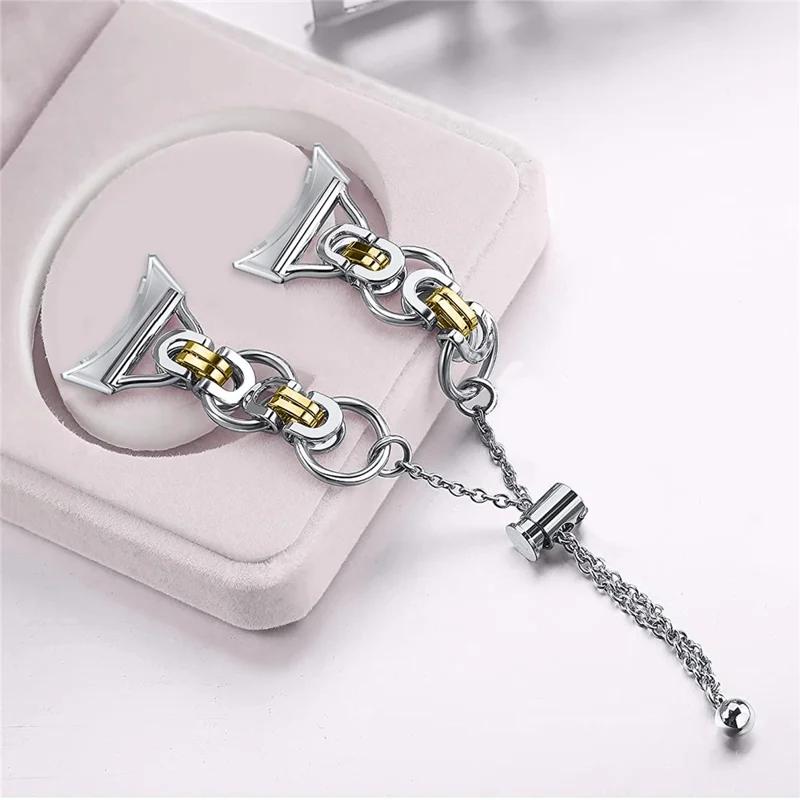 Zamiennik paska do zegarka Google Pixel Watch 3 41 mm / Watch 2 / Pixel Watch, naszywany pasek ze stali nierdzewnej, bransoletka – złoty/srebrny