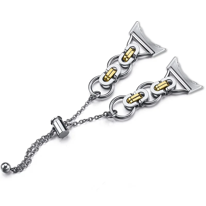 Zamiennik paska do zegarka Google Pixel Watch 3 41 mm / Watch 2 / Pixel Watch, naszywany pasek ze stali nierdzewnej, bransoletka – złoty/srebrny