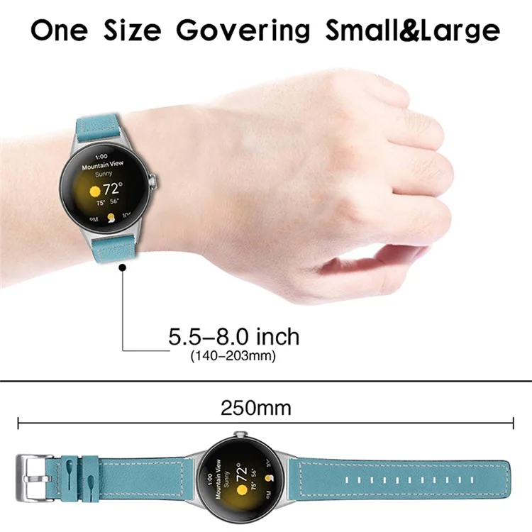 Stitching Watch Band for Google Pixel Watch 3 41mm / Watch 2 / Pixel Watch Genuine Leather Watch Strap Replacement Part - Blue