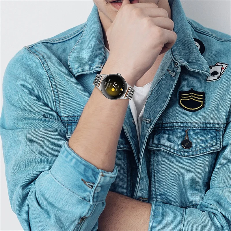 Metal Watch Strap for Google Pixel Watch 3 41mm / Watch 2 / Pixel Watch Dual Buckle Design Watch Band - Silver / Black