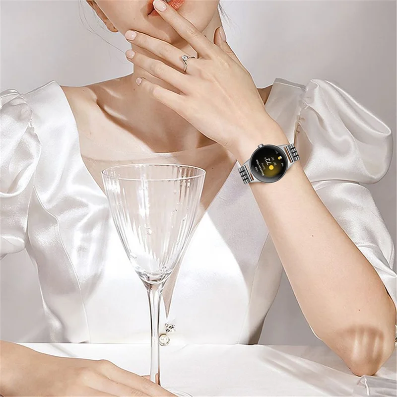 Metal Watch Strap for Google Pixel Watch 3 41mm / Watch 2 / Pixel Watch Dual Buckle Design Watch Band - Silver / Black