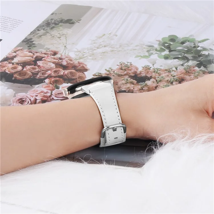 Für Google Pixel Watch 3 41mm / Watch 2 / Pixel Watch Echtes Rindsleder-Uhrenarmband Ersatz Smartwatch-Armband - Weiß