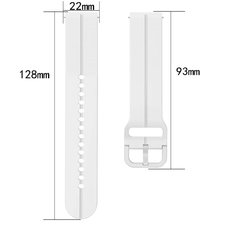 Pour Huawei Watch GT 4 46mm / Watch 4 Pro / Watch 3 Pro Nouvelle / Watch 3 Pro / GT 2 Pro / Honor Watch GS 3i Bracelet de Montre 22mm en Silicone - Blanc