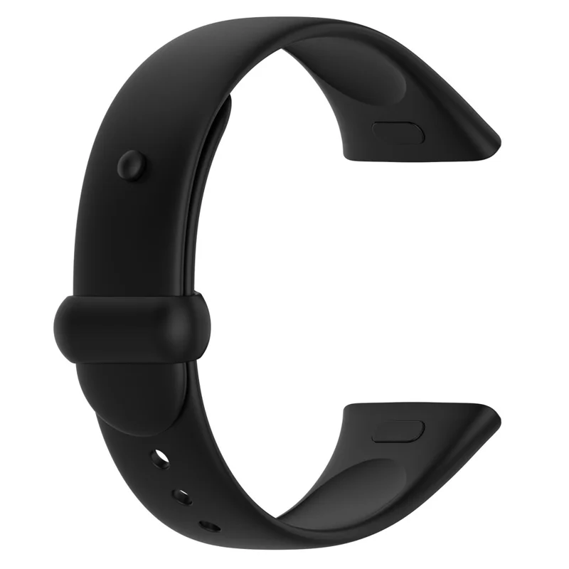 Watch Band for Xiaomi Redmi Watch 3 Soft Silicone Strap with Button Buckle - Black