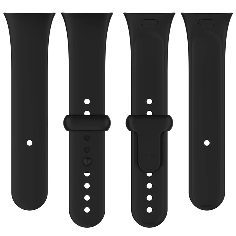 Watch Band for Xiaomi Redmi Watch 3 Soft Silicone Strap with Button Buckle - Black
