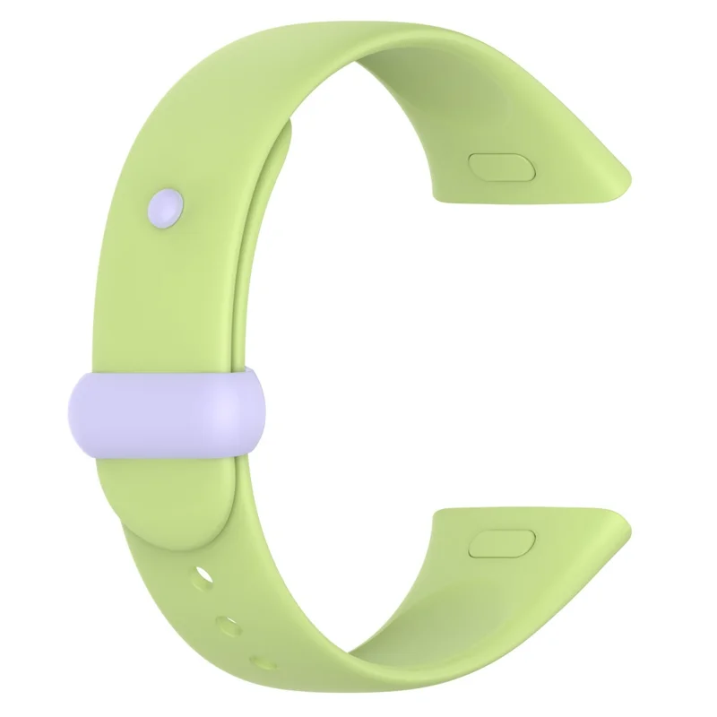 حزام ساعة لـ Xiaomi Redmi Watch 3، حزام سيليكون ناعم مع إبزيم زر - ليموني / أرجواني