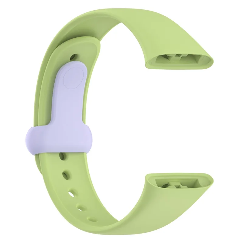 حزام ساعة لـ Xiaomi Redmi Watch 3، حزام سيليكون ناعم مع إبزيم زر - ليموني / أرجواني
