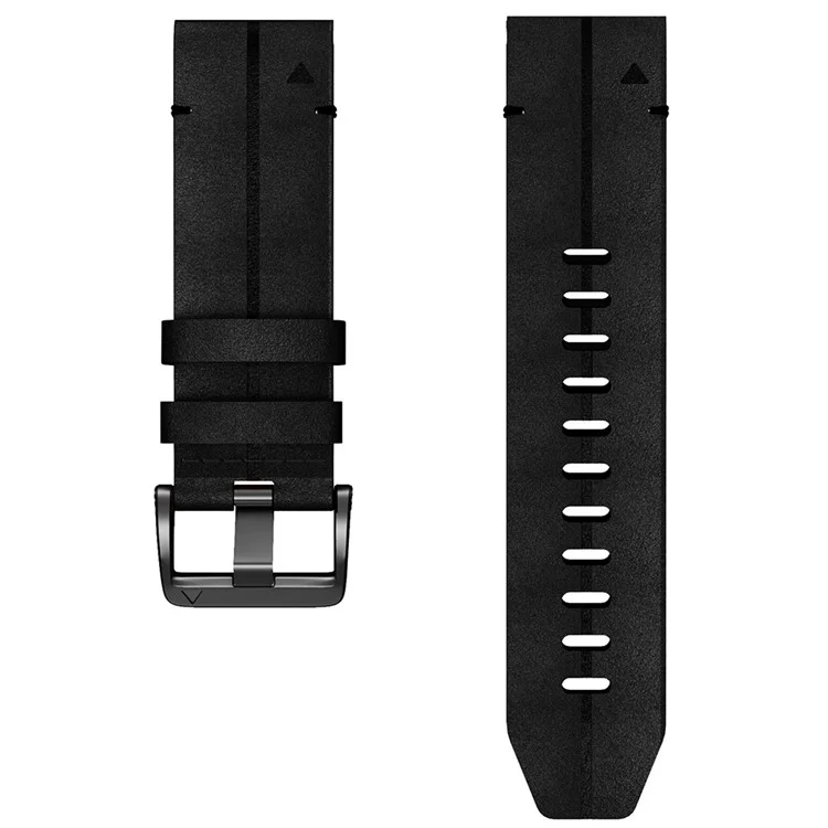 Para Garmin Fenix 7X Correa de reloj de cuero genuino de reemplazo de pulsera - Negro