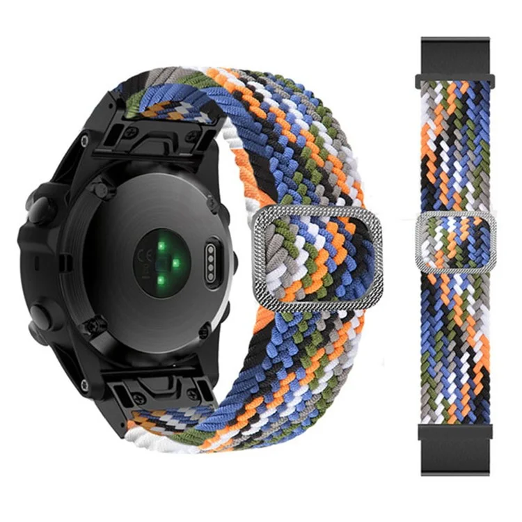 Для Garmin Fenix 7X / Fenix 3 / 3 HR Nylon Watch Band Smart Bracelet 26mm Adjustable Strap with Buckle - Denim