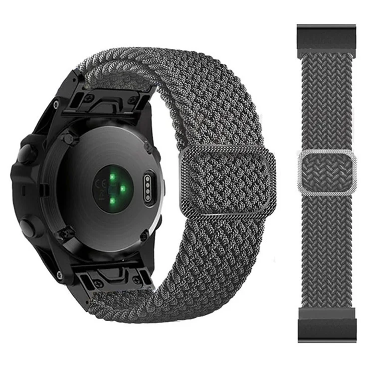 For Garmin Fenix 7 / Epix / Instinct 2 / Approach S62 / Fenix 5 Nylon Strap 22mm Smart Watch Band with Buckle - Grey