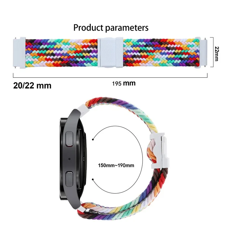 Für Samsung Galaxy Watch3 45mm / Huami Amazfit Pace / Stratos Watch Armband 22mm Nylon Watch Band mit Schnalle - Denim