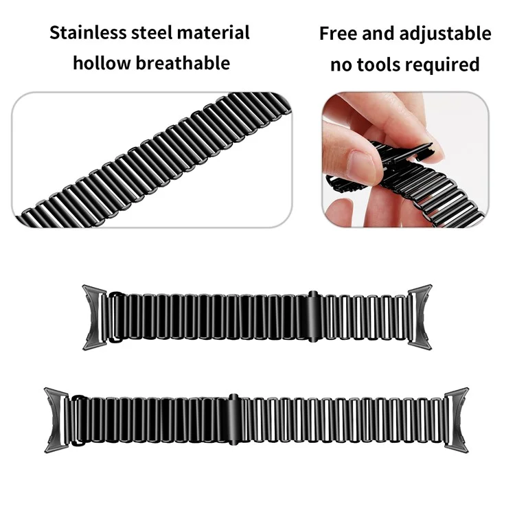 Ersatzarmband für Google Pixel Watch 3 41 mm / Watch 2 / Pixel Watch Band Edelstahl durchlässig atmungsaktiv - Schwarz