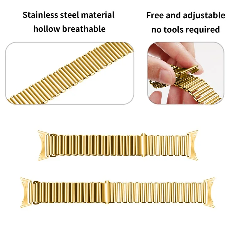 Correa de repuesto para Google Pixel Watch 3 41mm / Watch 2 / Pixel Watch Band Acero inoxidable hueco y transpirable - Oro
