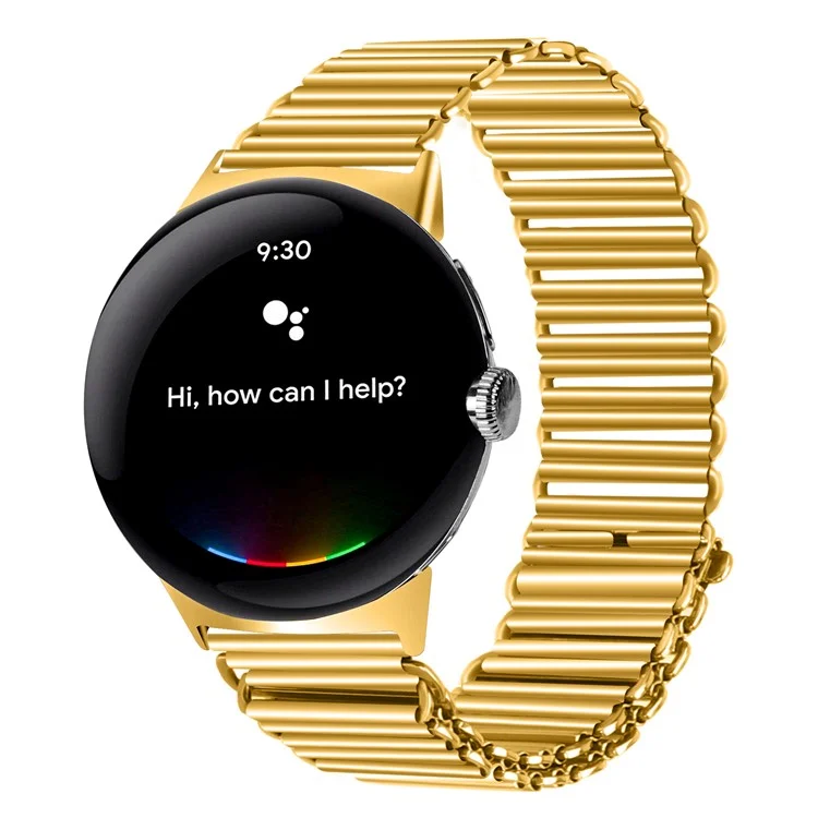Correa de repuesto para Google Pixel Watch 3 41mm / Watch 2 / Pixel Watch Band Acero inoxidable hueco y transpirable - Oro