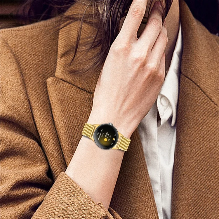 Correa de repuesto para Google Pixel Watch 3 41mm / Watch 2 / Pixel Watch Band Acero inoxidable hueco y transpirable - Oro