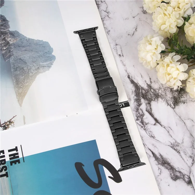 Watch Strap for Apple Watch Series 10 42mm / 9 8 7 41mm / SE (2023) SE (2022) SE 6 5 4 40mm / 3 2 1 38mm Stainless Steel Watch Band - Black