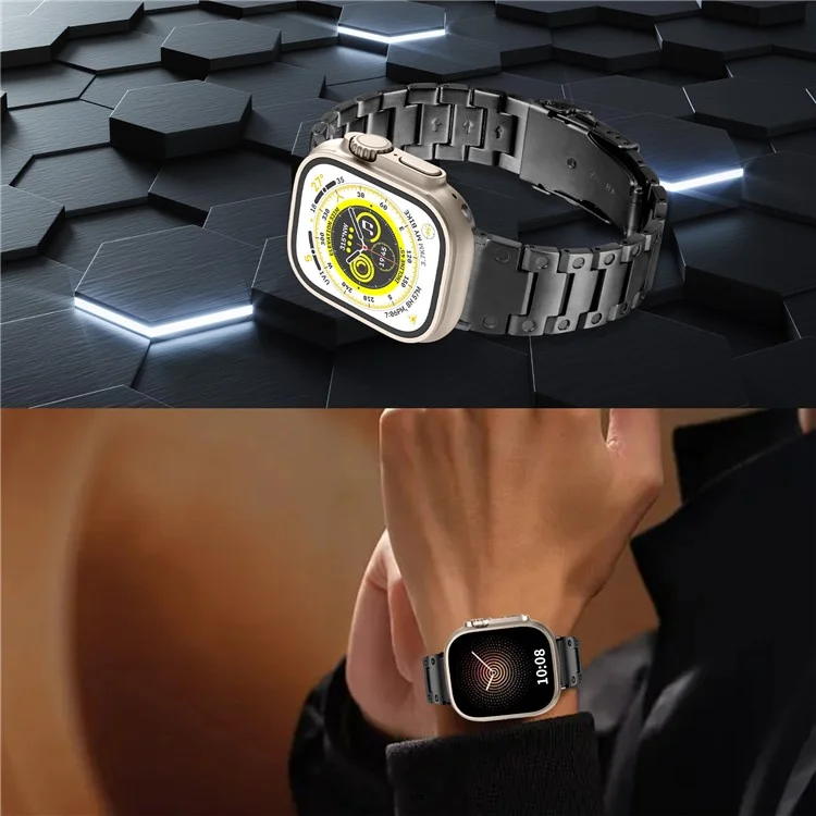 Watch Strap for Apple Watch Series 10 42mm / 9 8 7 41mm / SE (2023) SE (2022) SE 6 5 4 40mm / 3 2 1 38mm Stainless Steel Watch Band - Black