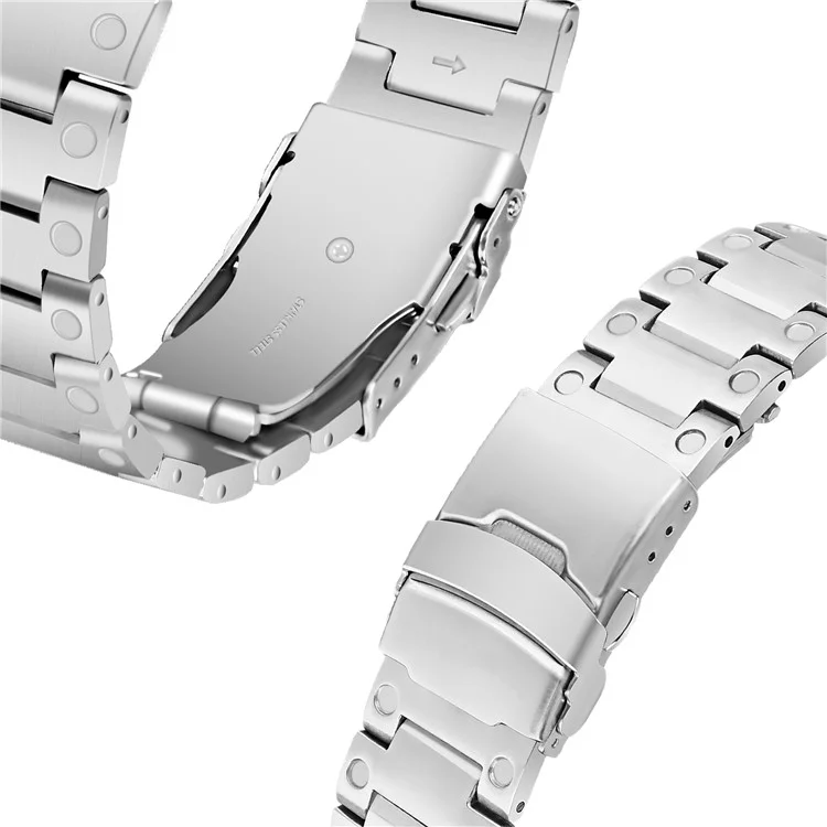 For Apple Watch Series 10 46mm / Ultra 2 Ultra 49mm /  Series 9 8 7 45mm / 6 5 4 SE (2023) SE (2022) SE 44mm / 3 2 1 42mm Watch Strap Stainless Steel Wrist Band - Silver