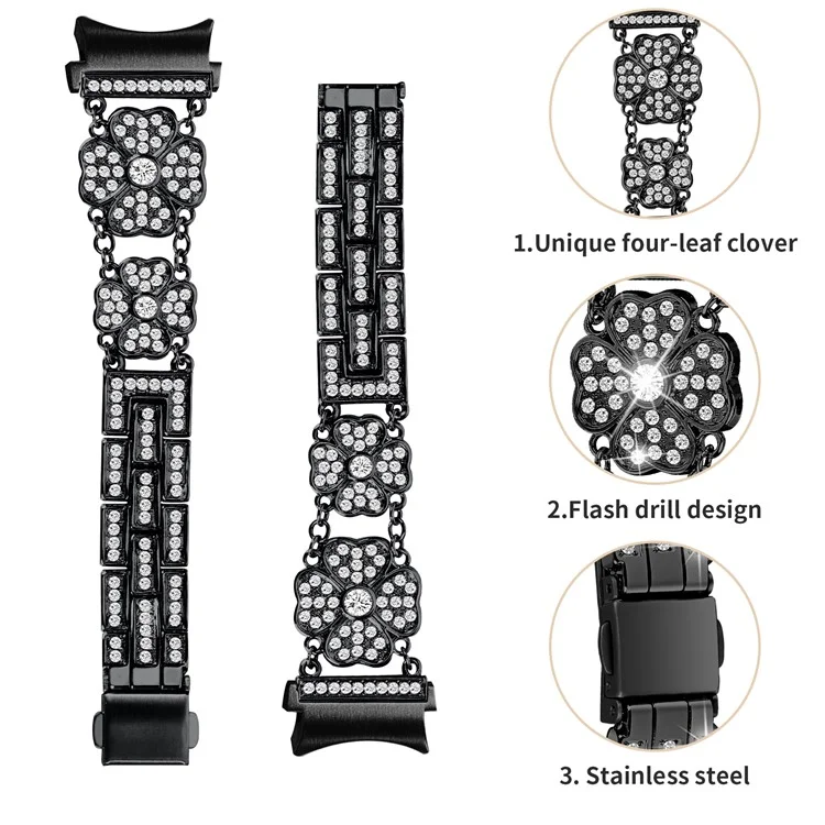 Para Samsung Galaxy Watch6 40mm 44mm / Watch6 Classic 43mm 47mm / Watch 5 40mm 44mm / 5 Pro 45mm Correa de Reloj con Conector - Negro
