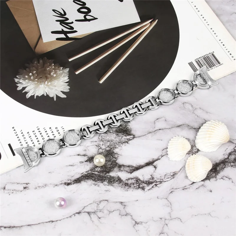 Quicksand Watch Band for Google Pixel Watch 3 41mm / Watch 2 / Pixel Watch Rhinestone Decorated Watch Strap - Silver