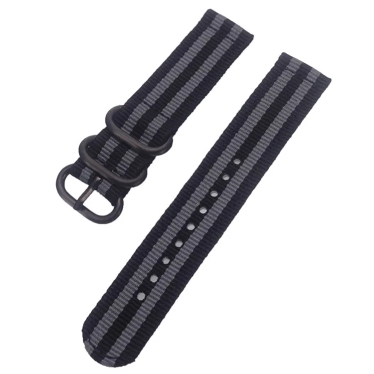 For Suunto 9 / 9 Baro / 7 / D5 Watch Strap 24mm Nylon Watchband Smart Watch Band with Round Buckle - Black / Grey