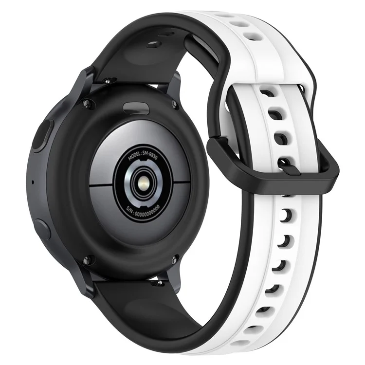 Para Samsung Galaxy Watch3 41mm 45mm / Huawei Watch 3 Correa de Reloj de Silicona Suave 22mm Correa de Reloj de Dos Colores - Blanco / Negro