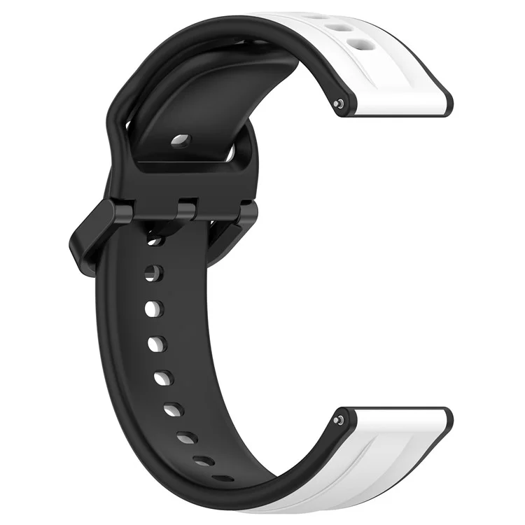 Para Samsung Galaxy Watch3 41mm 45mm / Huawei Watch 3 Correa de Reloj de Silicona Suave 22mm Correa de Reloj de Dos Colores - Blanco / Negro