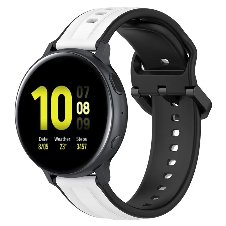 Para Samsung Galaxy Watch3 41mm 45mm / Huawei Watch 3 Correa de Reloj de Silicona Suave 22mm Correa de Reloj de Dos Colores - Blanco / Negro
