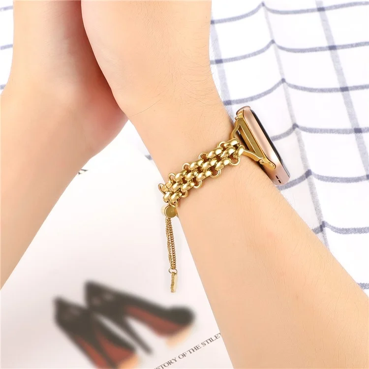 Watch Strap for Apple Watch Series 10 42mm / 9 8 7 41mm / SE (2023) SE (2022) SE 6 5 4 40mm / 3 2 1 38mm Metal Watch Strap Bracelet - Gold