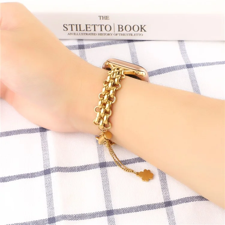 Watch Strap for Apple Watch Series 10 42mm / 9 8 7 41mm / SE (2023) SE (2022) SE 6 5 4 40mm / 3 2 1 38mm Metal Watch Strap Bracelet - Gold