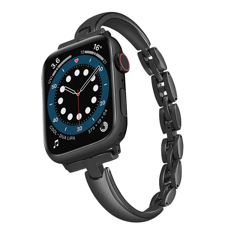 Pulseira de Relógio para Apple Watch Series 10 42mm / 9 8 7 41mm / SE (2023) SE (2022) SE 6 5 4 40mm / 3 2 1 38mm Pulseira de Metal - Preto